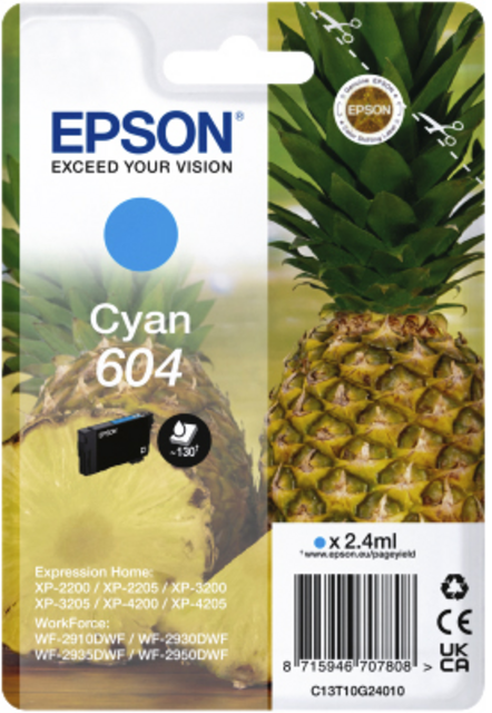 Inktcartridge Epson 604 T10G24 blauw Inktcartridge Epson 604 T10G24 blauw