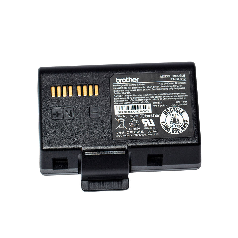 PA-BT-010 Li-ion oplaadbare smart batterij (RJ-3035B, RJ-3055WB)