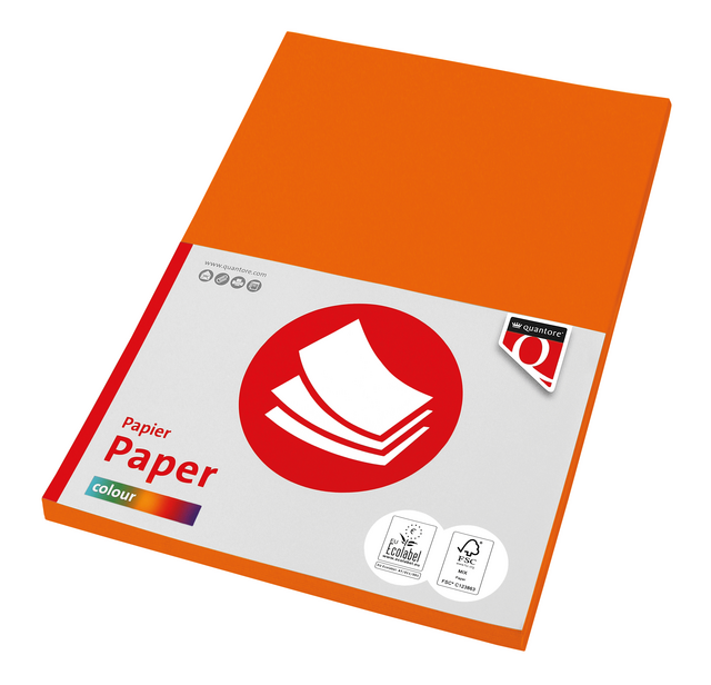 Kopieerpapier Quantore Colour A4 120gr oranje 100 vel Kopieerpapier Quantore Colour A4 120gr oranje 100 vel