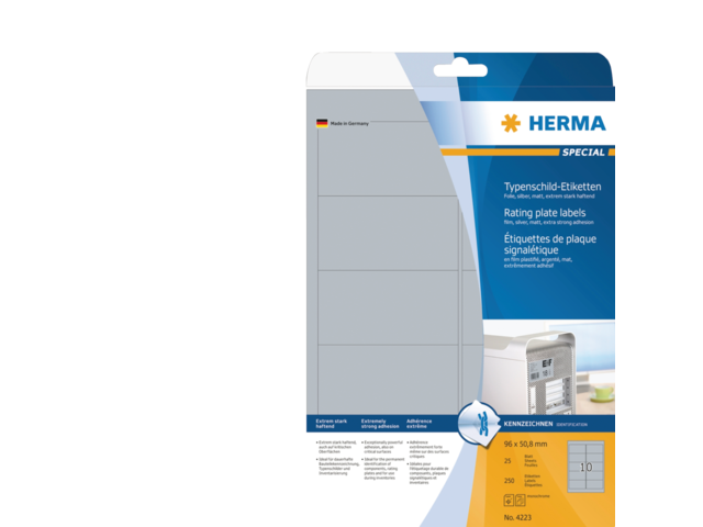 4216 etiket herma 4216 105x148mm zilver 100st