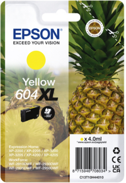 Inktcartridge Epson 604XL T10H44 geel Inktcartridge Epson 604XL T10H44 geel
