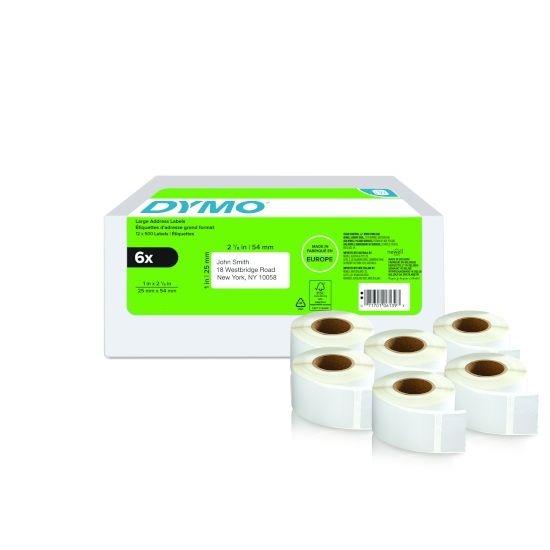 Dymo 2177564 25 x 54 mm Multi pack 6 rollen