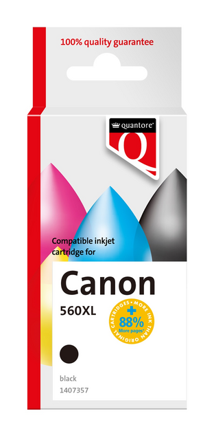 Inktcartridge Quantore alternatief tbv Canon PG560XL zwart Inktcartridge Quantore alternatief tbv Canon PG560XL zwart
