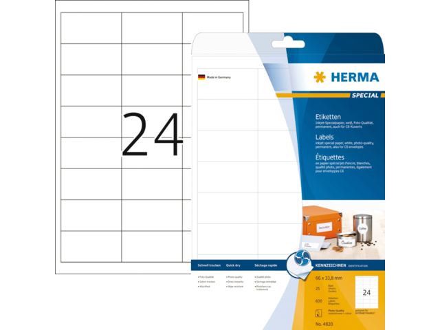 4820 etiket herma inkprint 4820 66x33.8mm 600st
