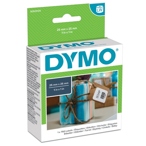 Dymo S0929120 25x25mm vierkante multifunctionele etiketten Dymo S0929120 25x25mm vierkante multifunctionele etiketten