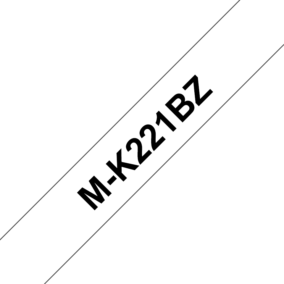 Labeltape Brother P-touch M-K221BZ ongelamineerd 9mm zwart op wit Labeltape Brother P-touch M-K221BZ ongelamineerd 9mm zwart op wit