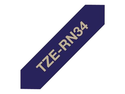 TZE-RN34 stoffen lint goud op marineblauw, 12mm x 4m TZE-RN34 stoffen lint goud op marineblauw, 12mm x 4m