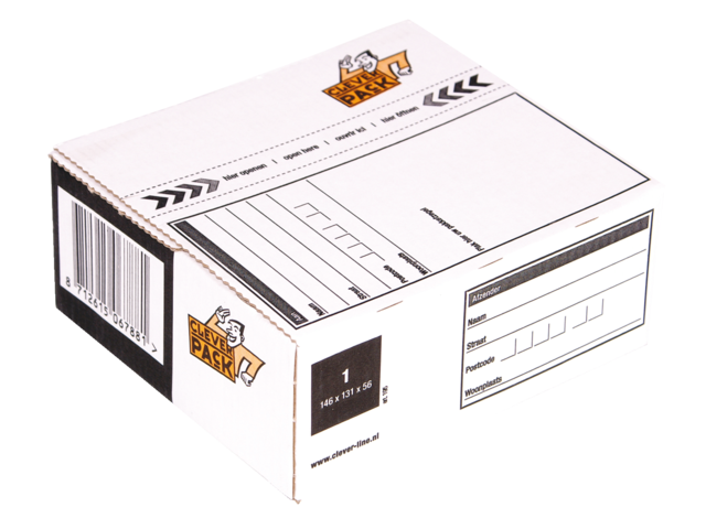 POSTPAKKETBOX 1 CLEVERPACK 146X131X56MM WIT