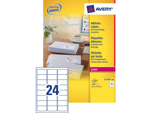 L7159-40 etiket avery l7159-40 63.5x33.9mm 960st