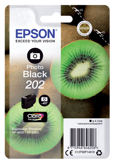 2888123 inkcartridge epson 202 t02f14 foto zwart