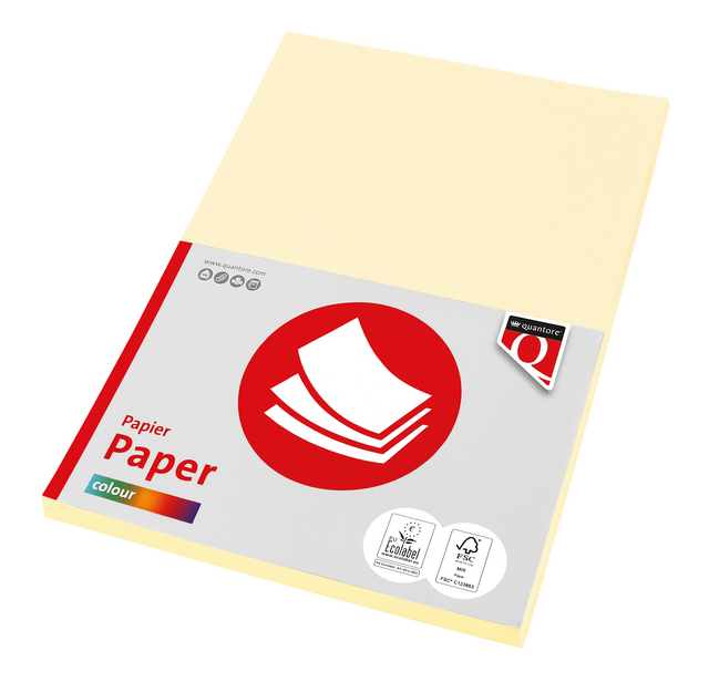 Kopieerpapier Quantore Colour A4 160gr ivoor 50 vel Kopieerpapier Quantore Colour A4 160gr ivoor 50 vel