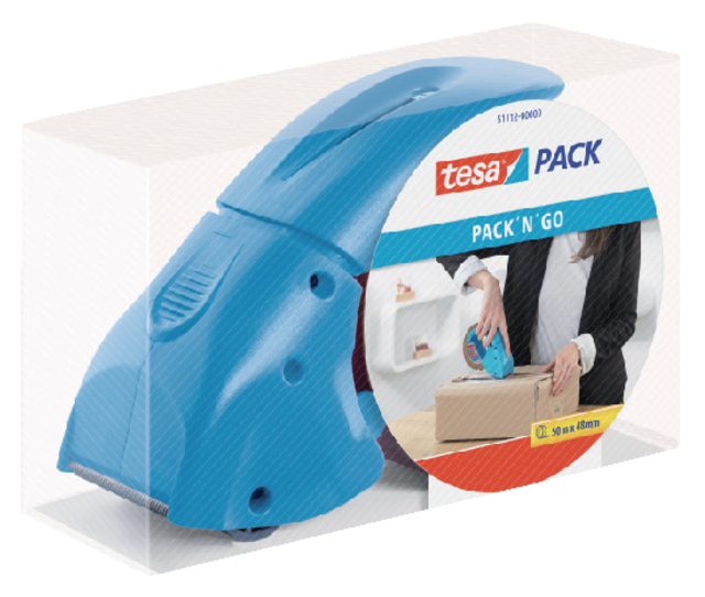 Verpakkingstape dispenser tesapack® pack-n-go blauw