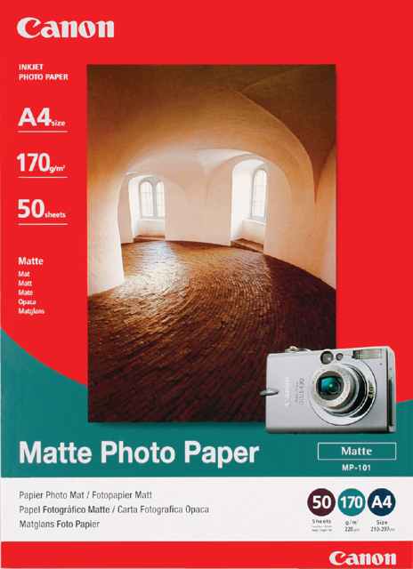 Inkjetpapier Canon MP-101 A4 170gr mat 50 vel Inkjetpapier Canon MP-101 A4 170gr mat 50 vel
