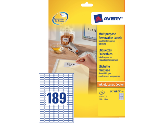 L4731REV-25 etiket avery l4731rev-25 25.4x10mm 4725st