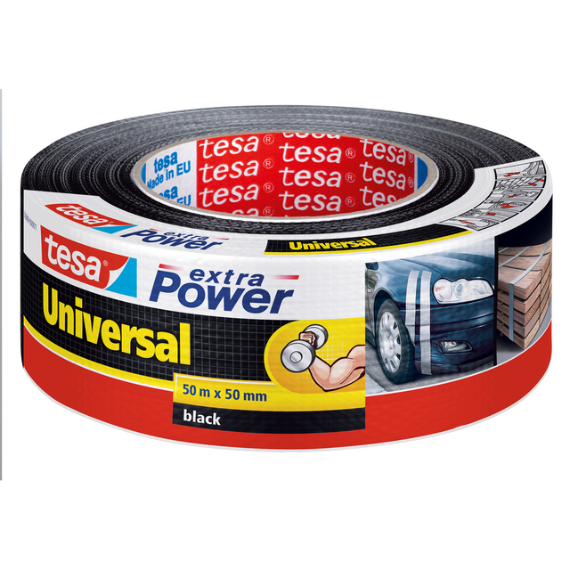 Duct tape tesa® extra Power Universal 50mx50mm zwart Duct tape tesa® extra Power Universal 50mx50mm zwart