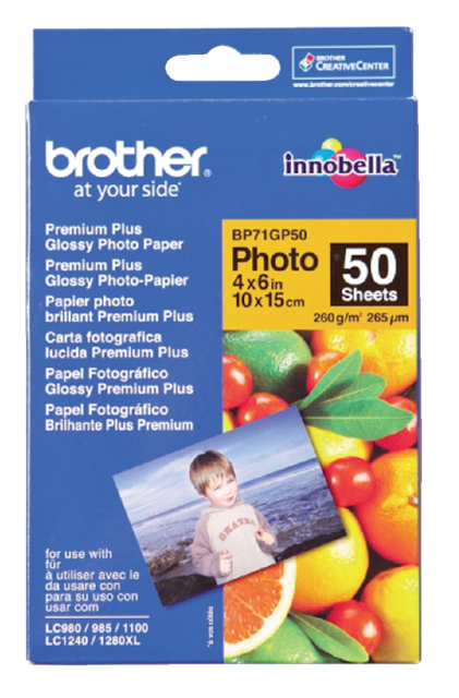 Fotopapier Brother BP-71 10x15cm 260gr glossy 50 vel Fotopapier Brother BP-71 10x15cm 260gr glossy 50 vel
