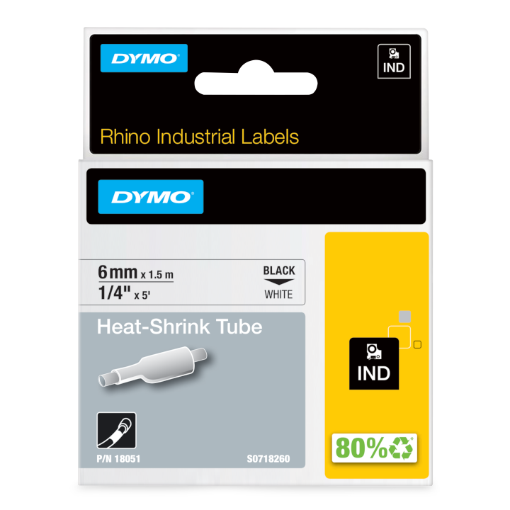 Rhino 18051 Krimpkous 6mm zwart op wit