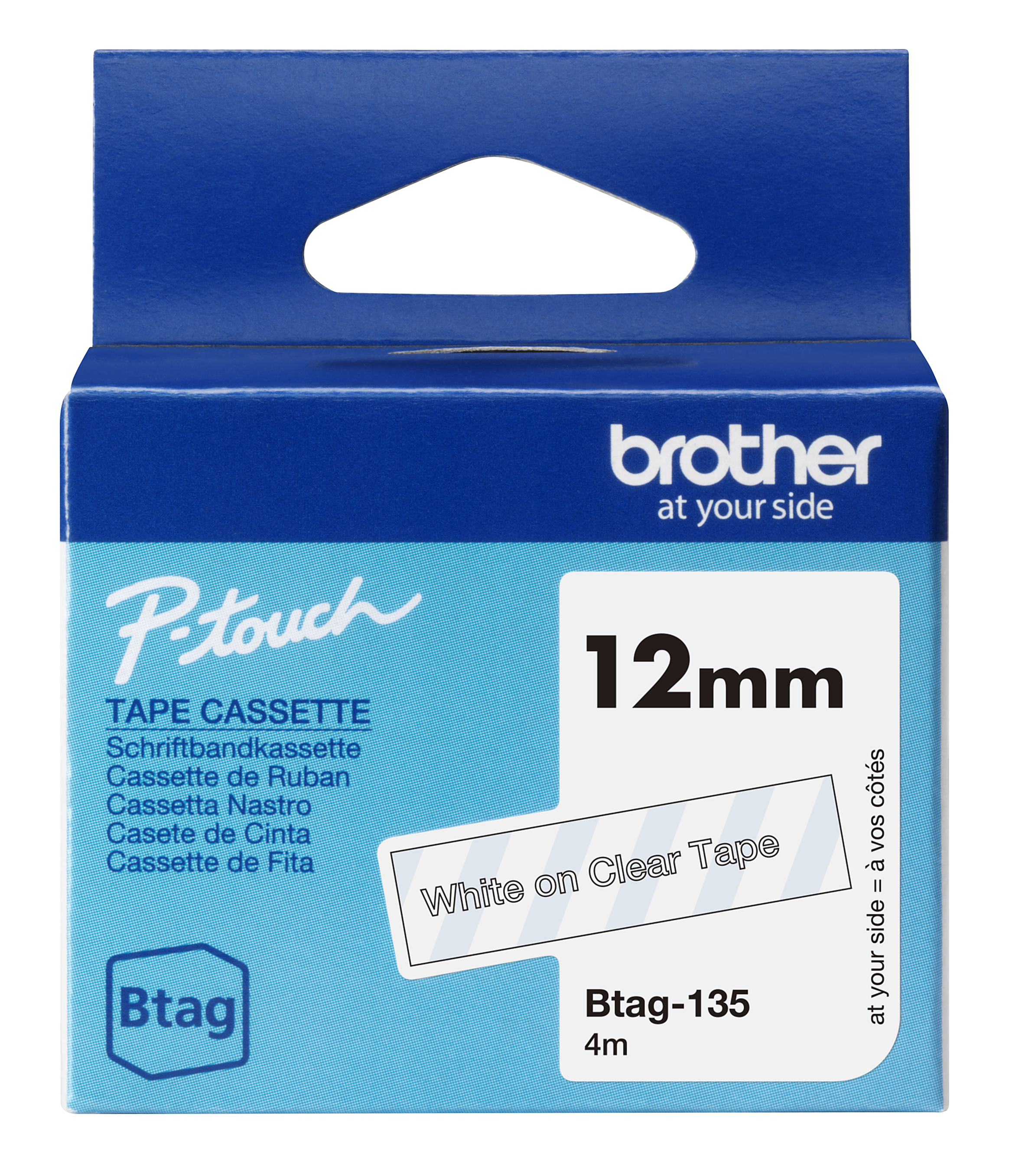 Brother Btag-135 wit op transparant