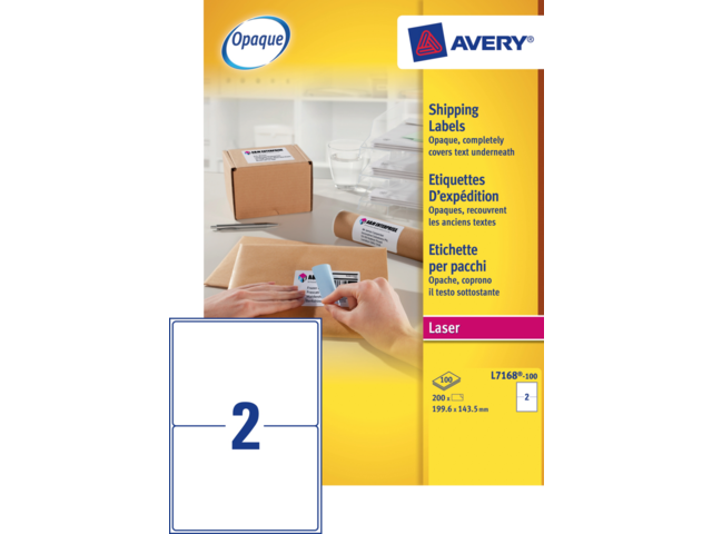 L7168-100 etiket avery l7168-100 199.6x143.5mm 200st