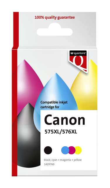 Inktcartridge Quantore alternatief tbv Canon Pg-575XL Cl-576XL zwart + kleur Inktcartridge Quantore alternatief tbv Canon Pg-575XL Cl-576XL zwart + kleur