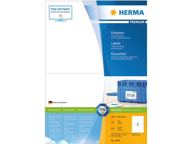 4282 etiket herma 4282 210x148mm premium a4 200st