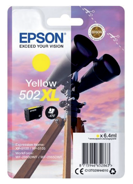 2984091 inkcartridge epson 502xl t02w4 geel