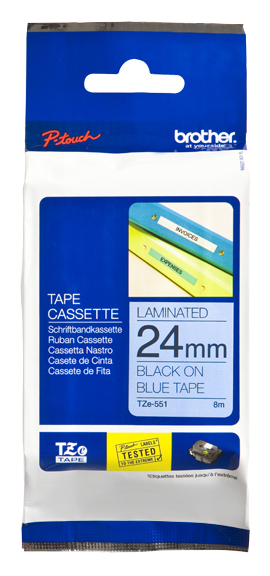 TZe-551 24mm Zwart op Blauw TZe-551 24mm Zwart op Blauw