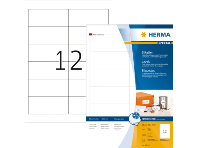 4816 etiket herma inkprint 4816 96.5x42.3mm 1200st