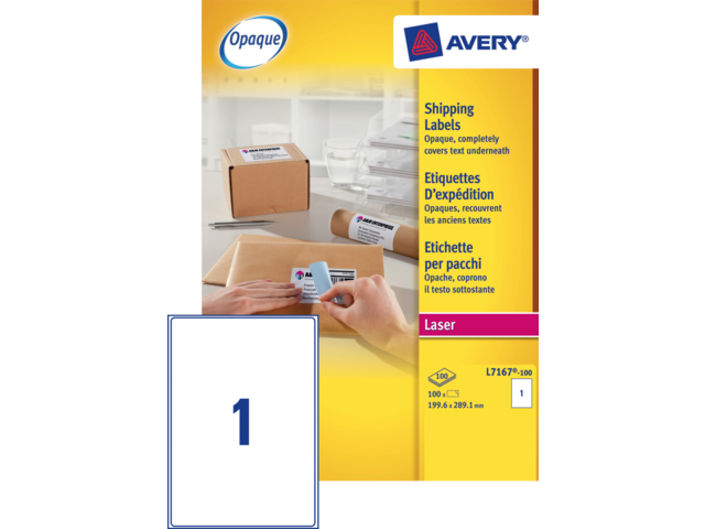 L7167-100 etiket avery l7167-100 199.6x289.1mm 100st