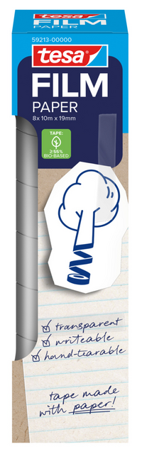 Plakband tesafilm papier 19mmx10m 8 rol Plakband tesafilm papier 19mmx10m 8 rol