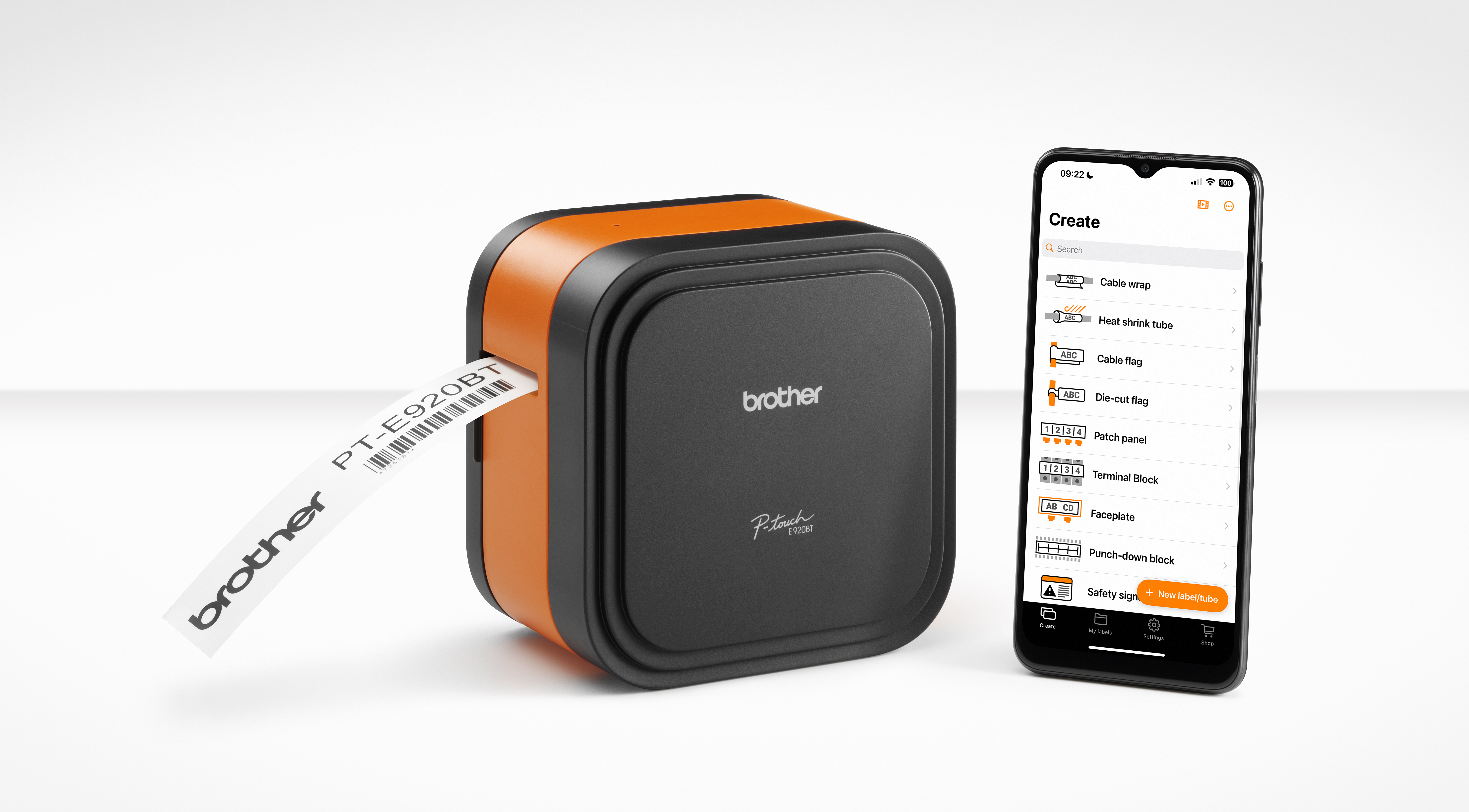 Brother PT-E920BT Cube industriële labelmaker, 3,5 - 36mm Brother PT-E920BT Cube industriële labelmaker, 3,5 - 36mm