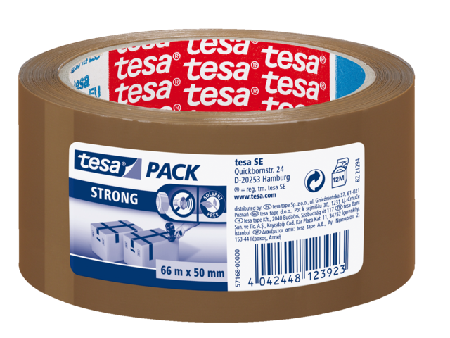 57168-00000-05 verpakkingstape tesa 57168 50mmx66m pp low bruin