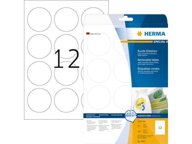 5067 etiket herma 5067 special rond 60mm 300st