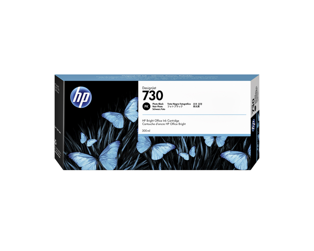Inktcartridge HP P2V73A 730 300ml foto zwart Inktcartridge HP P2V73A 730 300ml foto zwart