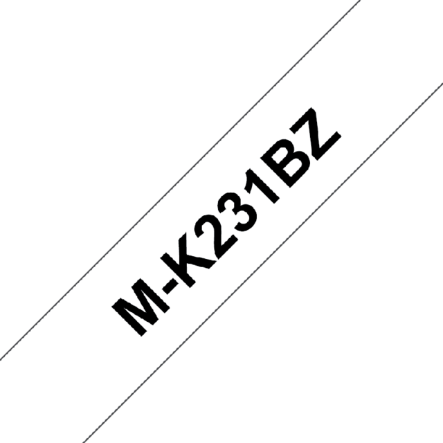 Labeltape Brother P-touch M-K231BZ ongelamineerd 12mm zwart op wit Labeltape Brother P-touch M-K231BZ ongelamineerd 12mm zwart op wit