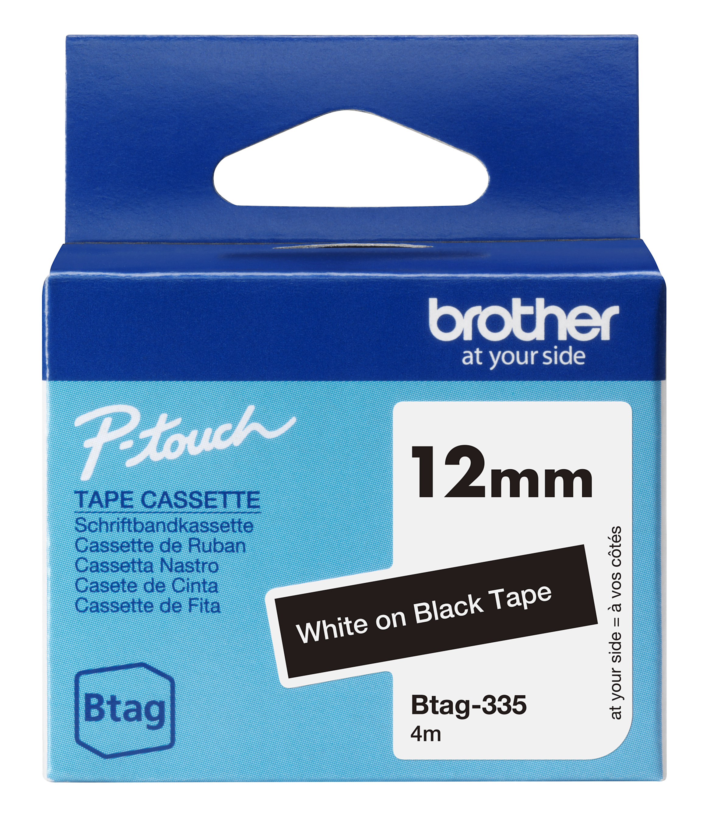 Brother Btag-335 wit op zwart