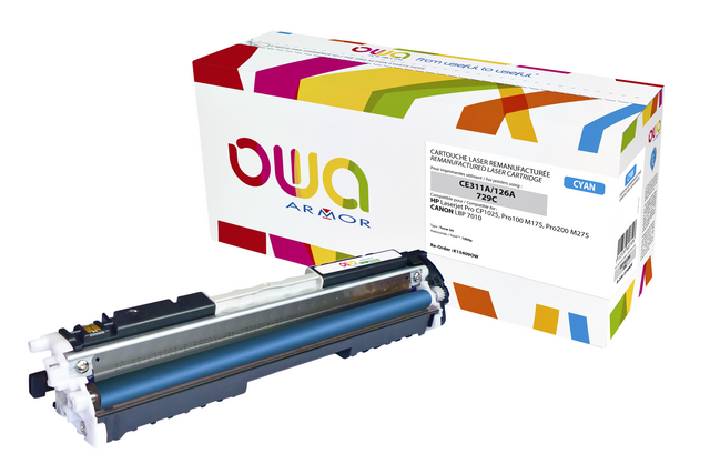 Tonercartridge OWA alternatief tbv HP CE311A blauw Tonercartridge OWA alternatief tbv HP CE311A blauw