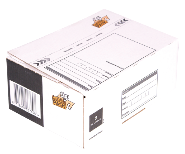 Postpakketbox 2 CleverPack 200x140x80mm wit Postpakketbox 2 CleverPack 200x140x80mm wit