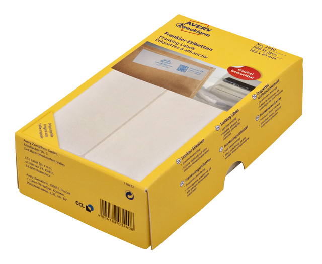 3440 etiket avery zweck 3440 163x43mm 500st