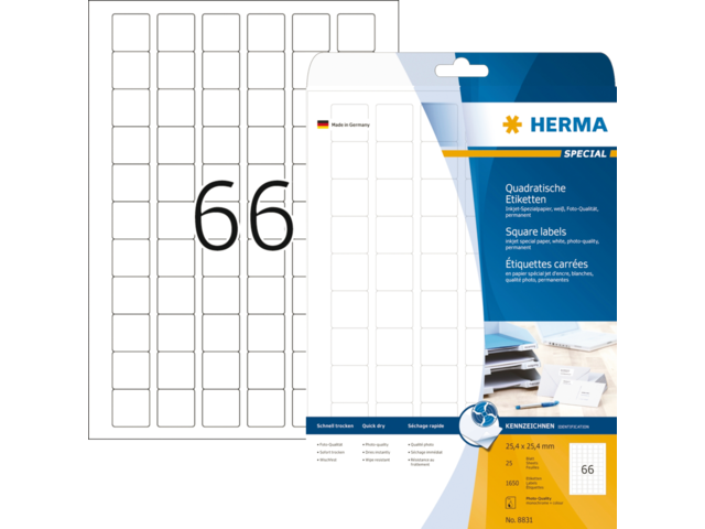 8831 etiket herma inkprint 8831 25.4x25.4mm 1650st
