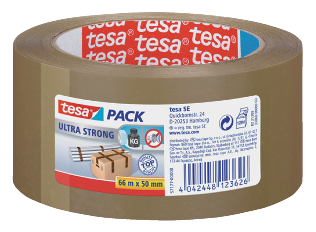 Verpakkingstape tesapack® Ultra Strong 66mx50mm bruin Verpakkingstape tesapack® Ultra Strong 66mx50mm bruin