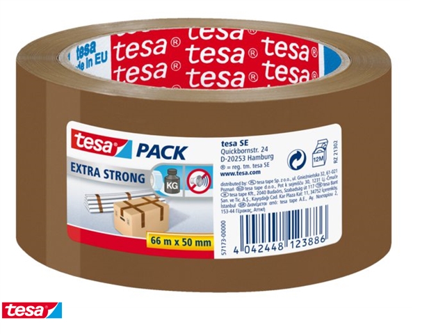 Tesa Bruine Verpakkingstape Extra Sterk 50mm x 60m Tesa Bruine Verpakkingstape Extra Sterk 50mm x 60m