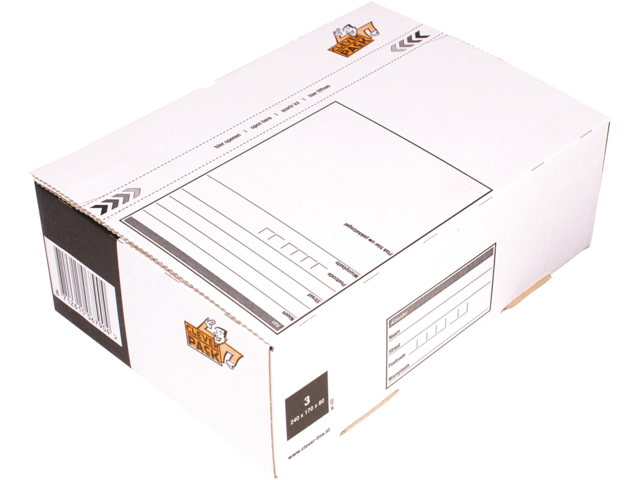 POSTPAKKETBOX 3 CLEVERPACK 240X170X80MM WIT