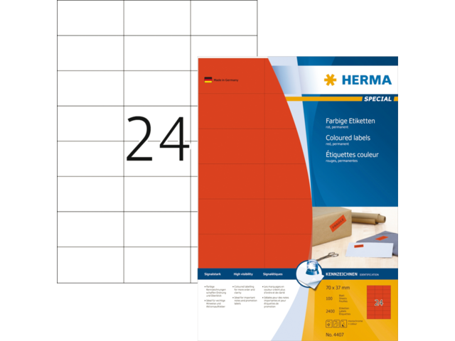 4407 etiket herma 4407 70x37mm rood 2400st
