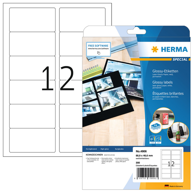 Etiket HERMA 4609 52.5x21.2mm premium wit 11200 etiketten Etiket HERMA 4609 52.5x21.2mm premium wit 11200 etiketten