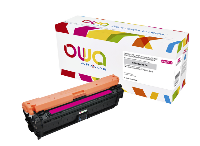 Tonercartridge OWA alternatief tbv HP CE743A rood Tonercartridge OWA alternatief tbv HP CE743A rood