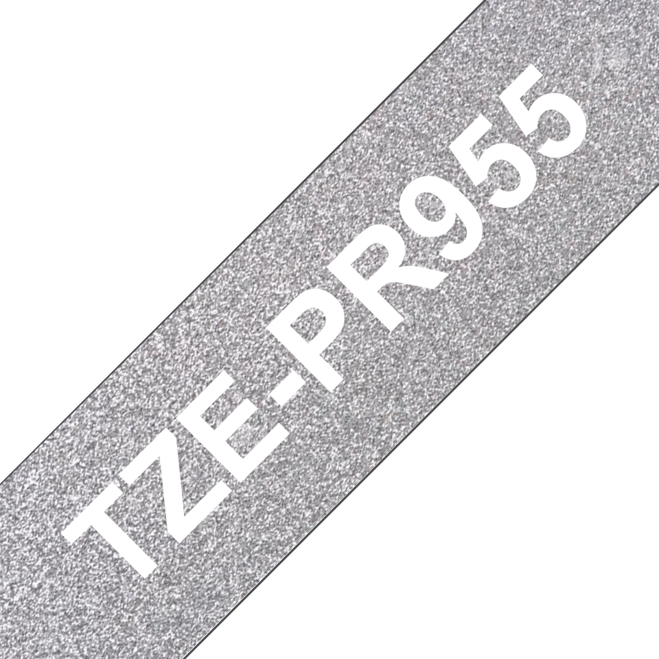 Brother TZe-PR955 Wit op Premium Zilver 24mm Brother TZe-PR955 Wit op Premium Zilver 24mm