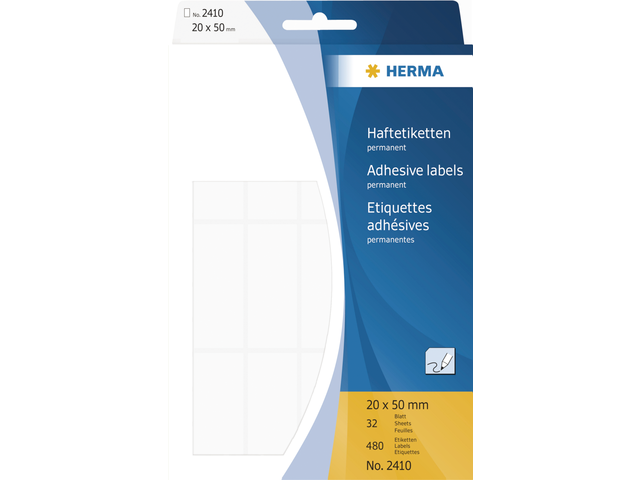 2410 etiket herma 2410 20x50mm wit 480stuks