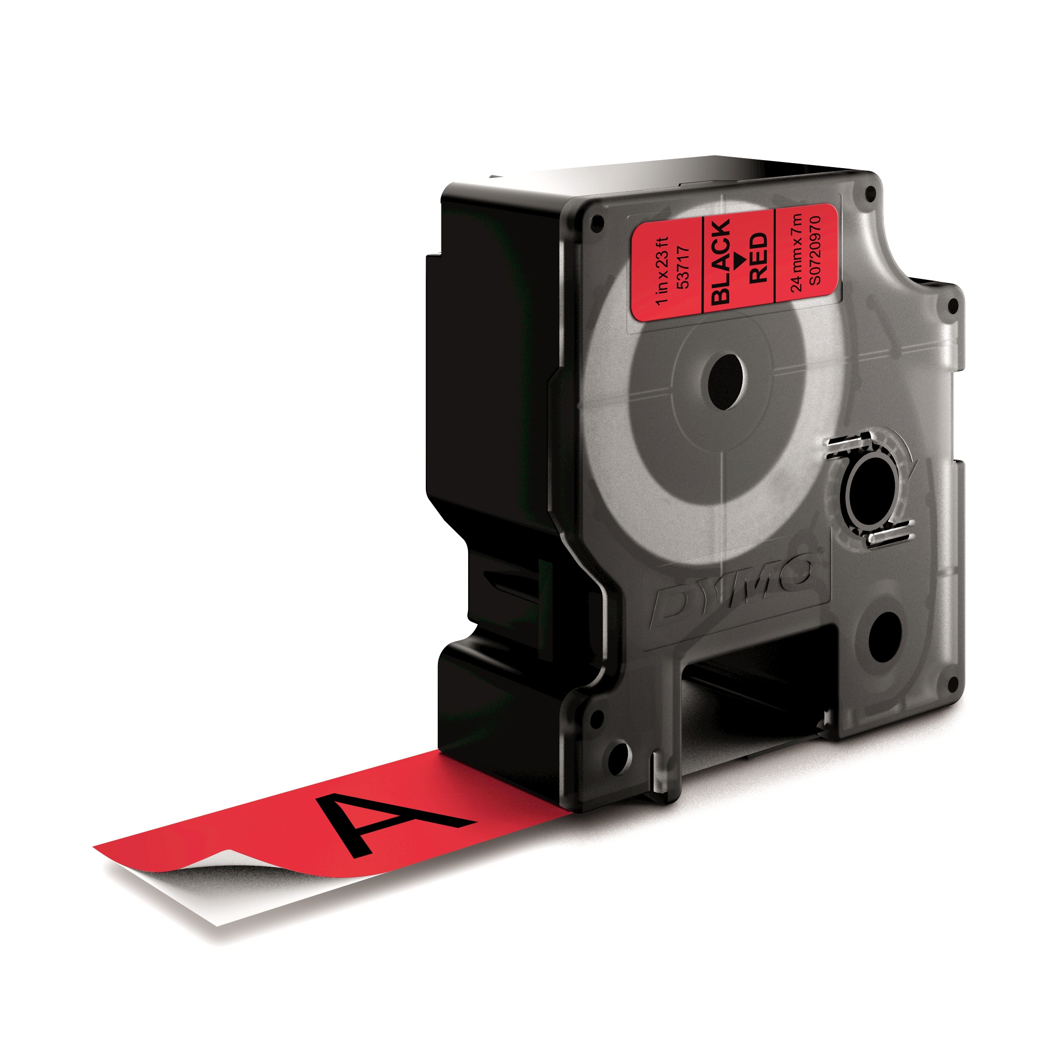 Dymo D1 cassette 24mm zwart op rood Dymo D1 cassette 24mm zwart op rood