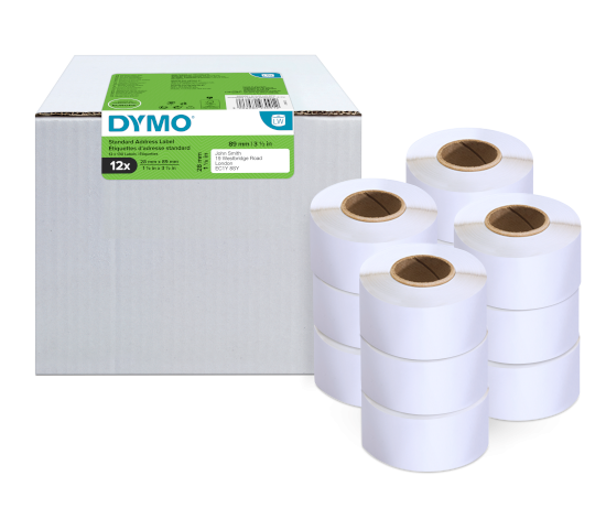 Dymo 2093091 12-pack LW etiket 89x28mm wit papier Dymo 2093091 12-pack LW etiket 89x28mm wit papier